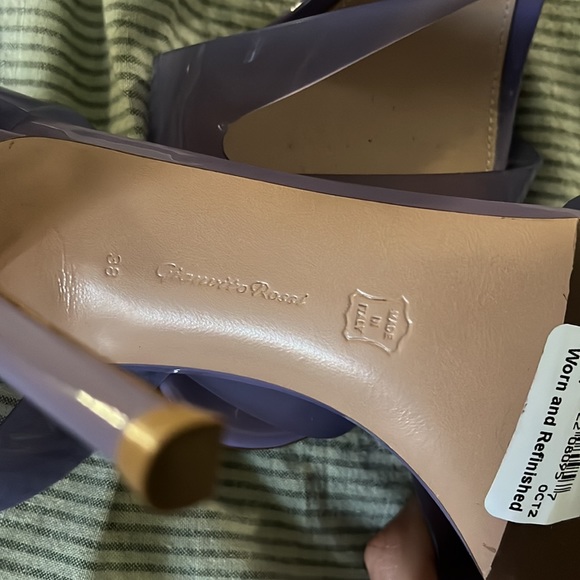 Gianvito Rossi Metropolis PVC sling back purple heels size 38 - Picture 5 of 5